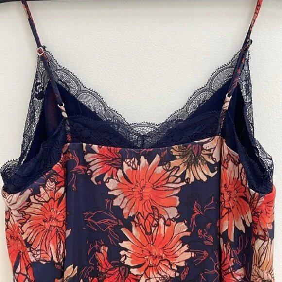 Floral Satin camisole with lace - Picture 4 of 4